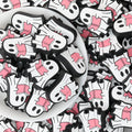 Ghost Theme Silicone Focal Beads White Pink 20pcs