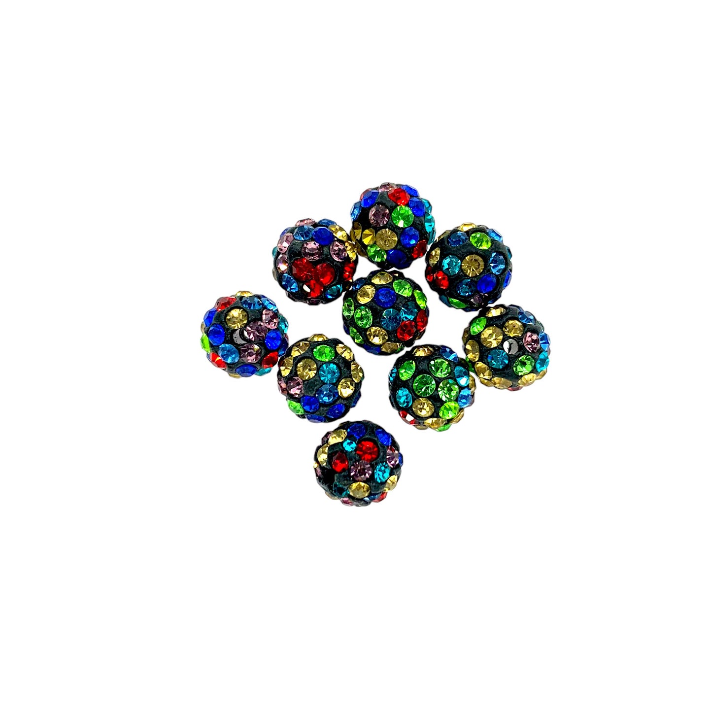 Clay Ball Rhinestone Beads 4mm Colorful Sparkle 50pcs
