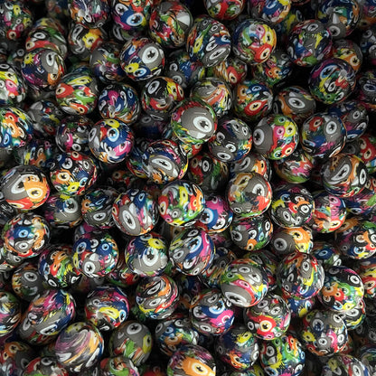 24 Halloween Printed Silicone Beads