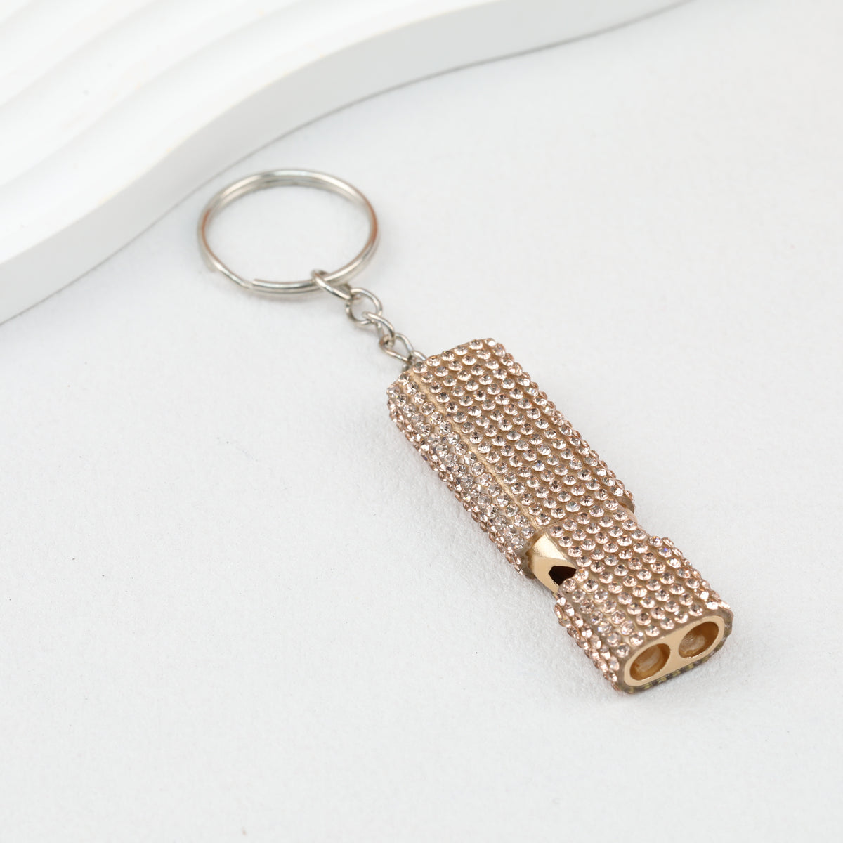 Rhinestone Whistle Keychain Self Defense Colorful Compact