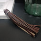 Silver PU Leather Tassel Keychain Metallic 9cm Length - 19 Black Coffee