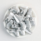  3D Grey Black Ice Skates Silicone Focal Beads 20Pcs 3