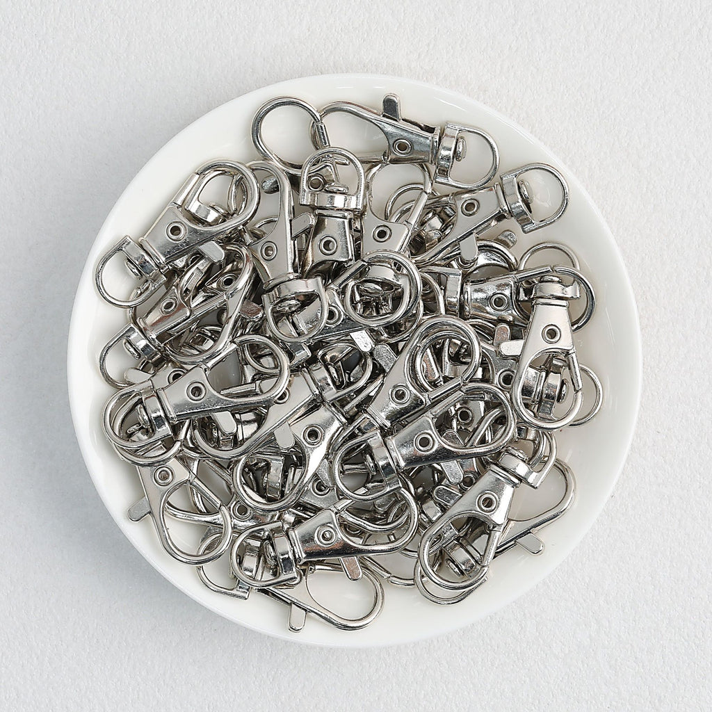 Zinc Alloy Swivel Lobster Claw Clasps Metal Nickel Plated 20pcs