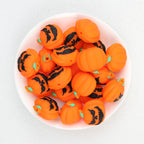 3D Halloween Carved Faces Pumpkin Silicone Focal Beads 20Pcs  2
