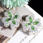 Alloy Clover Rhinestone Beads 30mm Fancy Decorative Charms 3pcs 7