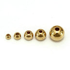 Brass Round Metal Beads 2-10mm Smooth Polished Gold Tone 100pcs 2