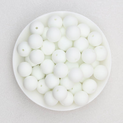 Glow in the Dark 15mm Round Silicone Beads 50pcs - 13 White to Green