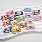 Printed Square Acrylic Beads 25mm Game Console Design 10pcs 2