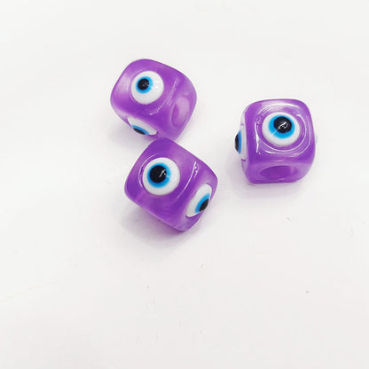 Evil Eye Resin Tube Beads 12mm Glossy Colorful 20pcs 5