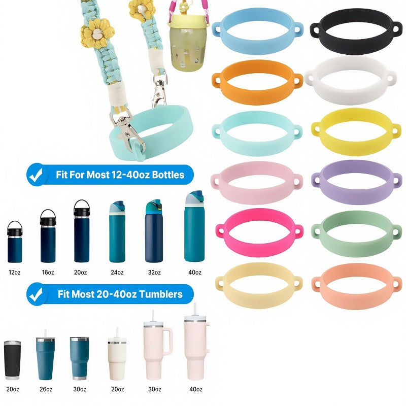 Beadable Silicone Tumbler Chain Holders Flexible Colorful PU Leather 10pcs 4