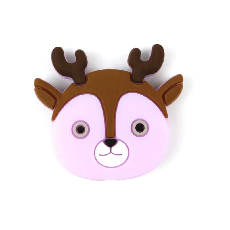 Silicone Focal Beads Deer Face Antlers Mint Green Pink Light Blue 20pcs 9