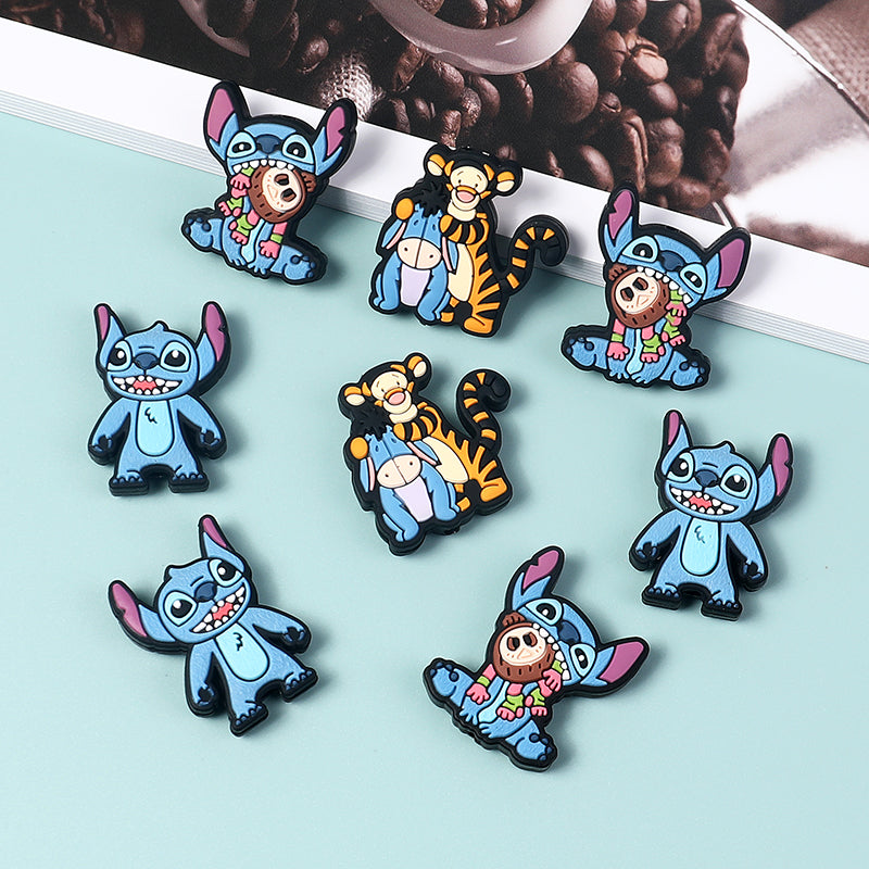 Silicone Focal Beads Disney Stitch Tigger Eeyore Character Group 20pcs 5