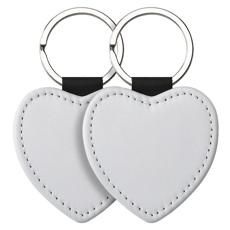 Sublimation Blank Keychain White Metal Ring Multiple Shapes 13