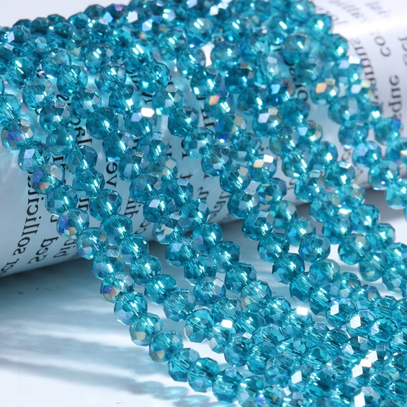Electroplated Flat Glass Beads 8mm Colorful Mixed 10 Strands 6