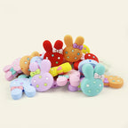 Silicone Focal Beads Bow Rabbit Head Polka Dot Pastel 20pcs 5