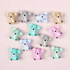 Silicone 3D Focal Beads Koala Sitting Pose Pastel Colors 20pcs 2