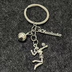 Alloy Horn Volleyball Player Keychain Metal Sports Charm 11