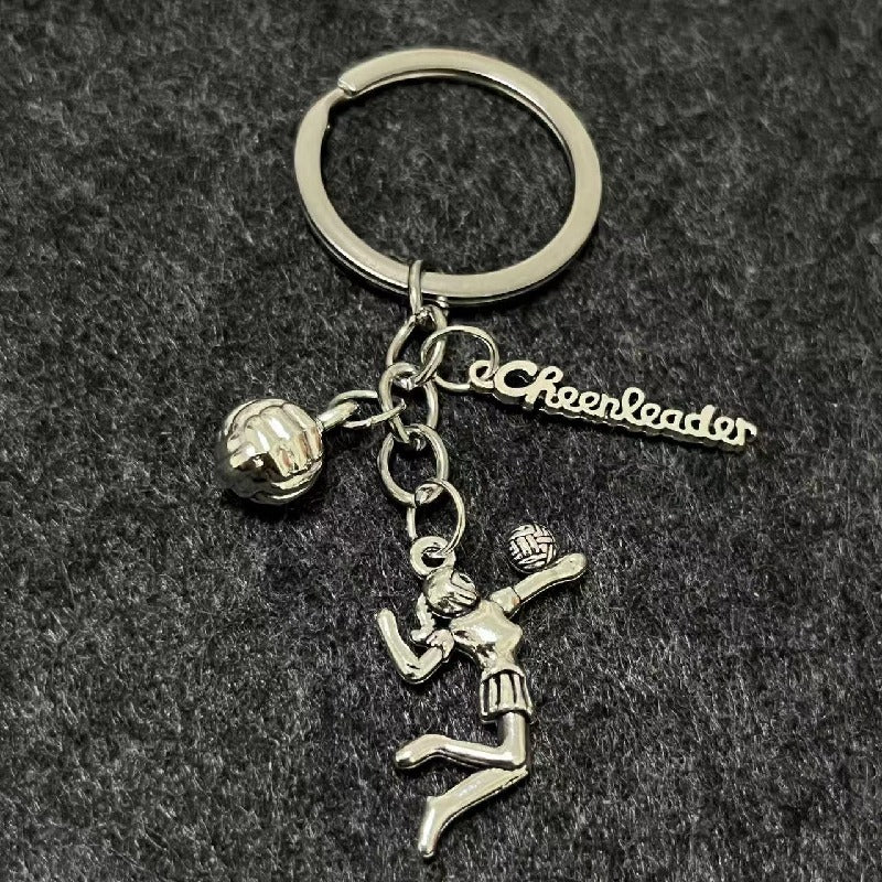 Alloy Horn Volleyball Player Keychain Metal Sports Charm 11