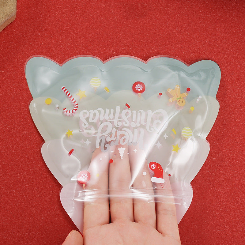 Christmas Tree Shaped Resealable Zip Lock Plastic Bags 18.5x21cm 10pcs 2