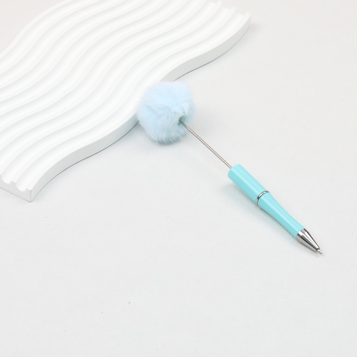 Beadable Pen Plush Pom-pom Colorful Ballpoint