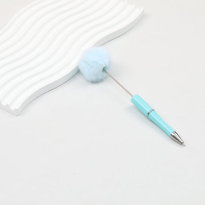 Beadable Pen Plush Pom-pom Colorful Ballpoint