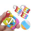 Silicone Gripper Hand Snapper Keychain Rainbow Stress Relief Toy