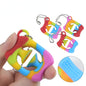 Silicone Gripper Hand Snapper Keychain Rainbow Stress Relief Toy