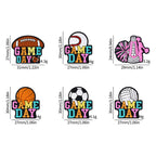 Silicone Focal Beads Ball Game Match Day Text 20pcs 12