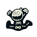 Silicone Focal Beads Halloween Happy Skeleton Raised Arms 20pcs