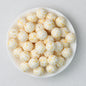 15mm Leopard Pattern Silicone Round Beads 50pcs - Golden Cow