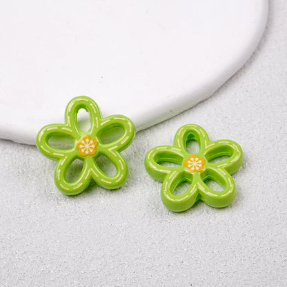 Hollow Dotted Line Sakura Flower Acrylic Beads 25mm 20pcs 15