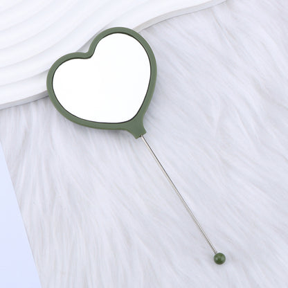 Beadable Plastic Mirrors Handheld Heart-shaped