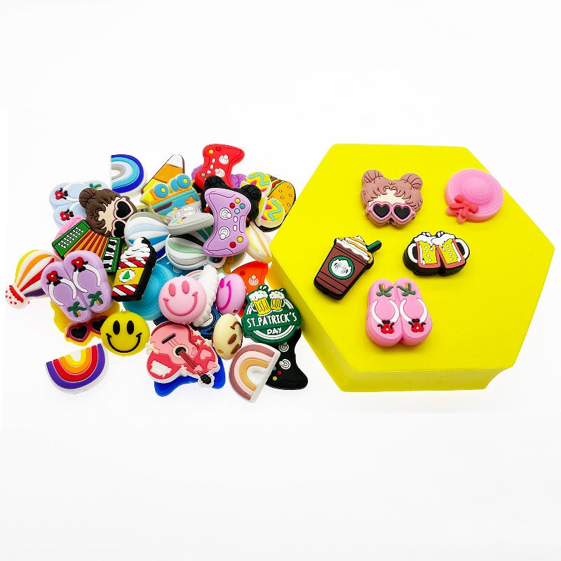 Silicone Focal Beads Bulk Different Random Mix 100Pcs 4