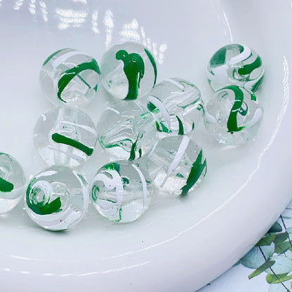 Hand Painted Wind Chimes Acrylic Beads 16mm Transparent Colorful 10pcs 10