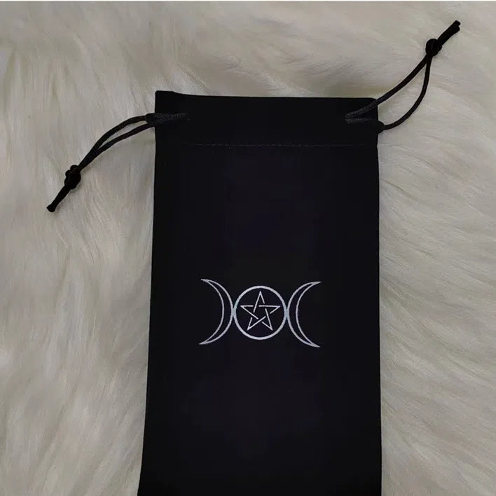 Tarot Card Velvet Drawstring Bags Celestial Esoteric Design 5pcs 18x11.5cm 12