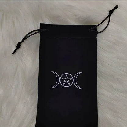 Tarot Card Velvet Drawstring Bags Celestial Esoteric Design 5pcs 18x11.5cm 12