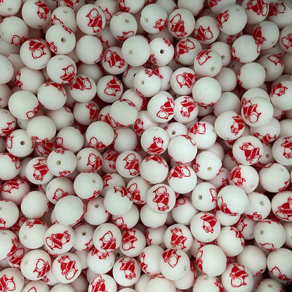 26 Christmas Printed Silicone beads