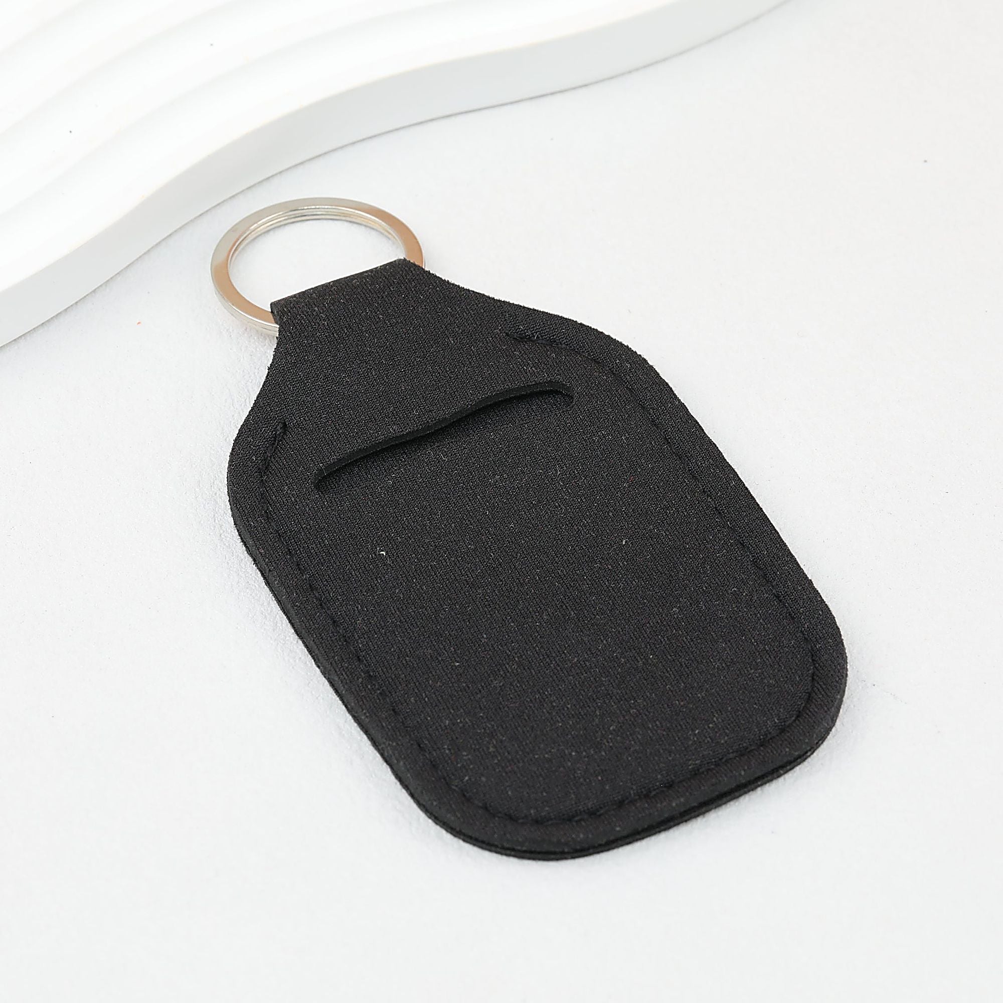 Neoprene Sanitizer Holder Keychain Durable Vibrant Colors Suitable for Sublimation - Black