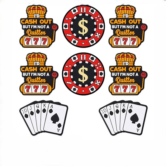 Silicone Focal Beads Casino Slot Machine 777 Crown Design 20pcs