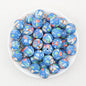 Nurse Theme 15mm Printed Silicone Beads 50pcs - Blue