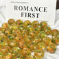Floral Clear 16mm Resin Round Luminous Beads 10pcs 7