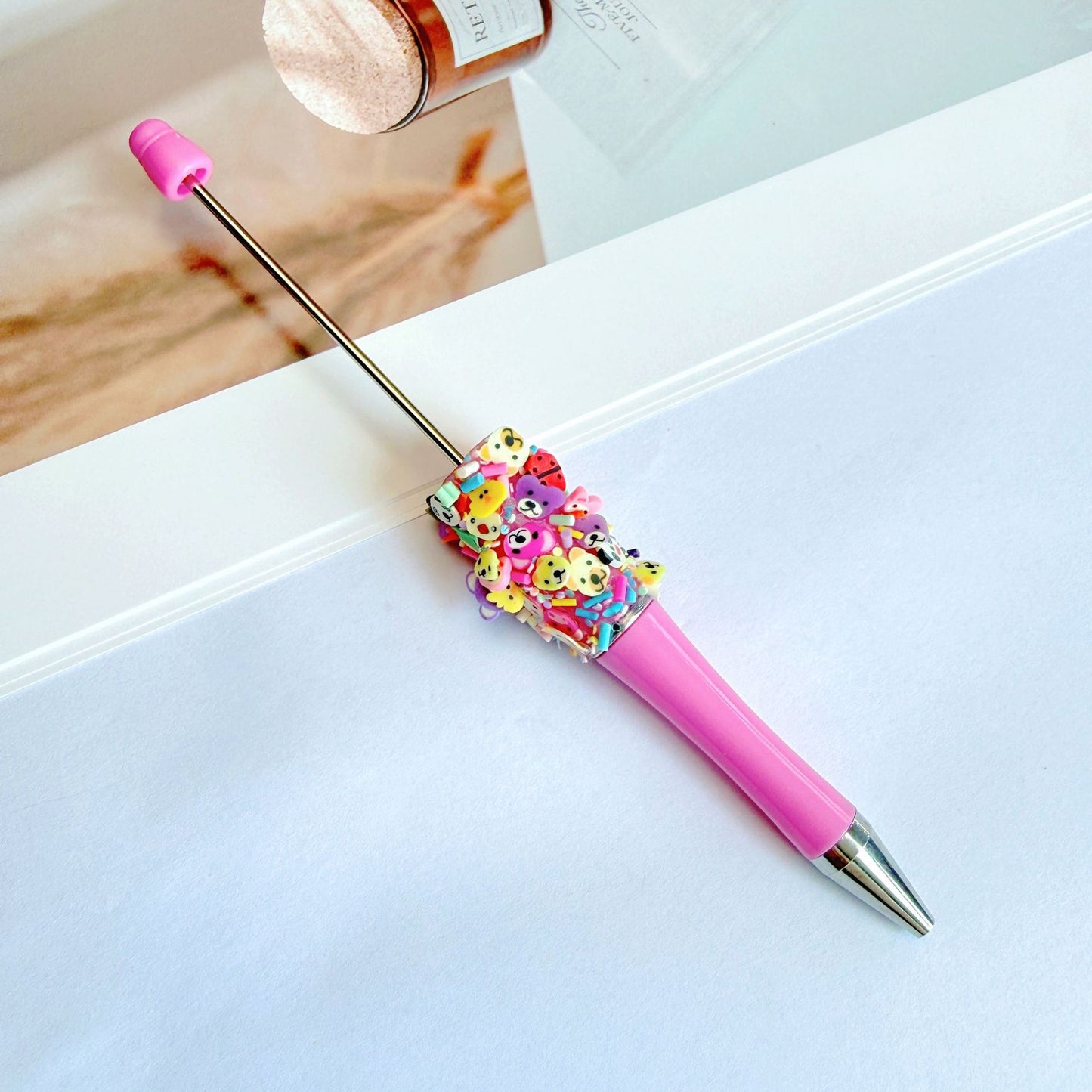 Creative Animal Cartoon Patch Rainbow Heart Beadable Pen 11