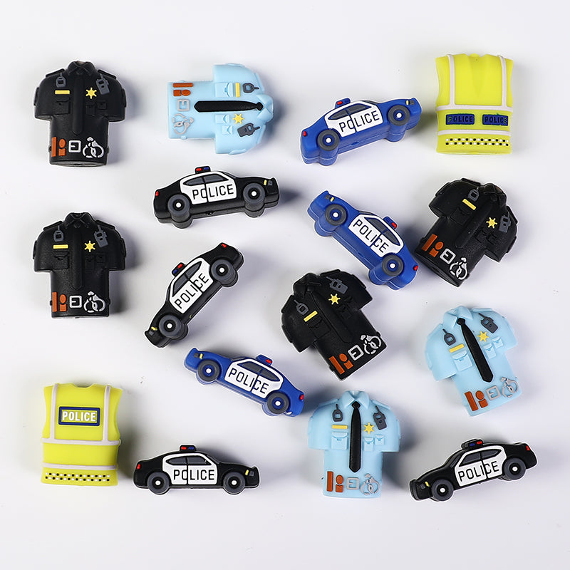 Silicone 3D Police Theme Focal Beads 20 pcs 6