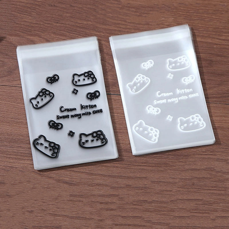 Self Adhesive OPP Bags Kitten Pattern 8x10cm Resealable 200pcs