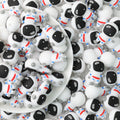 3D Spacesuit Astronaut Silicone Focal Beads Wholesale, Side Profile Front View Black Red Blue Suit