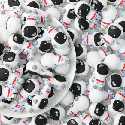 Silicone 3D Focal Beads Spacesuit Astronaut Side Profile Front View 20pcs