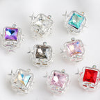 Rhinestone Alloy Star Frame Square Beads 23mm 5pcs 5