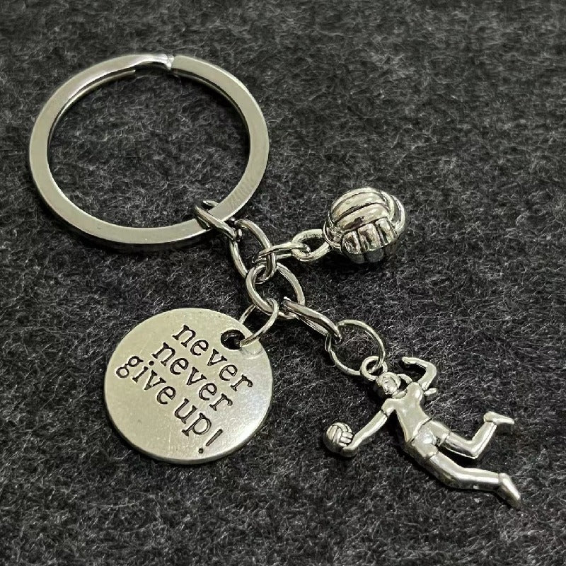 Alloy Horn Volleyball Player Keychain Metal Sports Charm 3