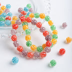 11mm Spiral Pattern Glass Round Beads 10pcs