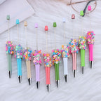 Beadable Pen with Heart Confetti and Rhinestone